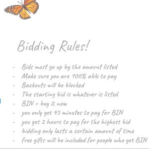 ✨B I D D I N G R U L E S✨